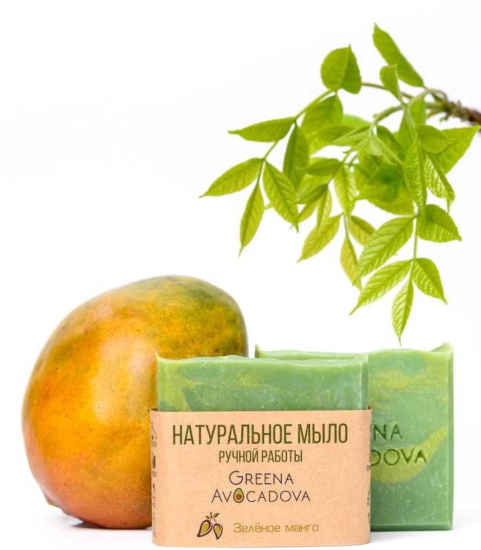 Мыло натуральное твердое, Зеленое манго